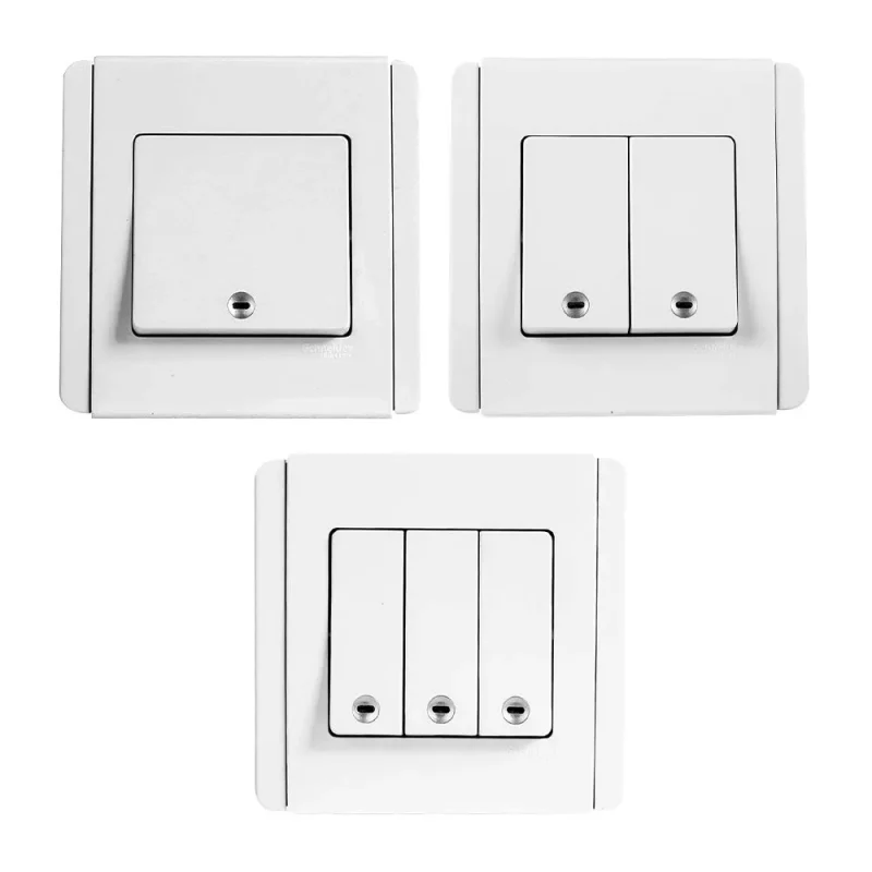 1 3 gang vertical white switch with led neo