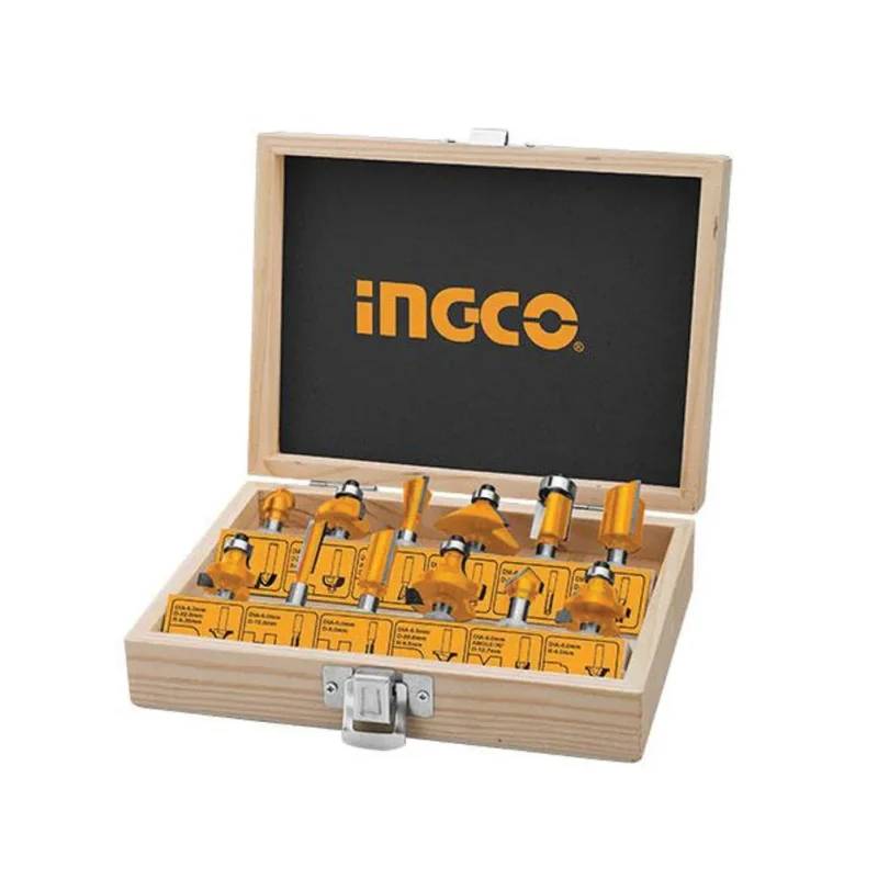 12 piece ingco router bits set 8mm high quality precision