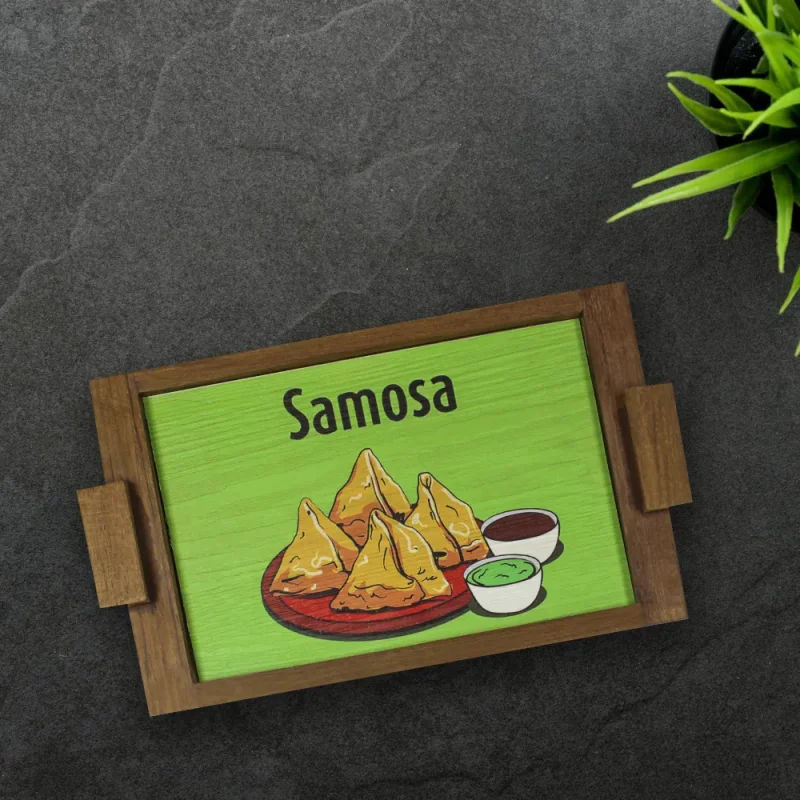 artistic samosa serving tray for elegant dining