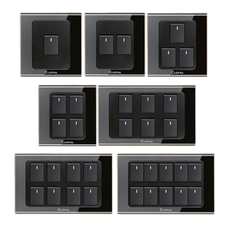 clopal black series 1 10 gang flush mount switch