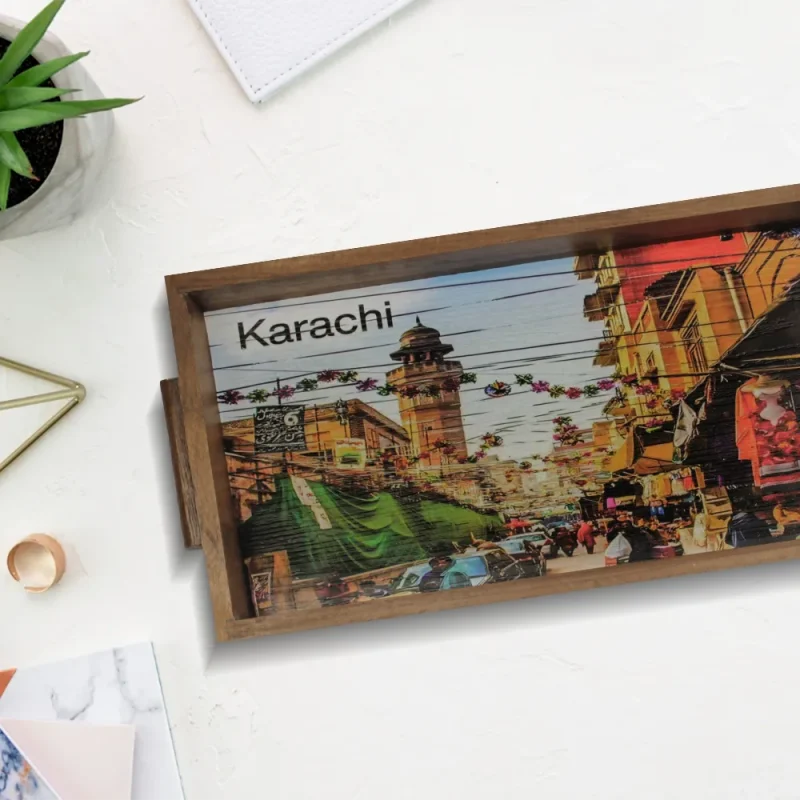 iconic karachi art tray premium decor collection