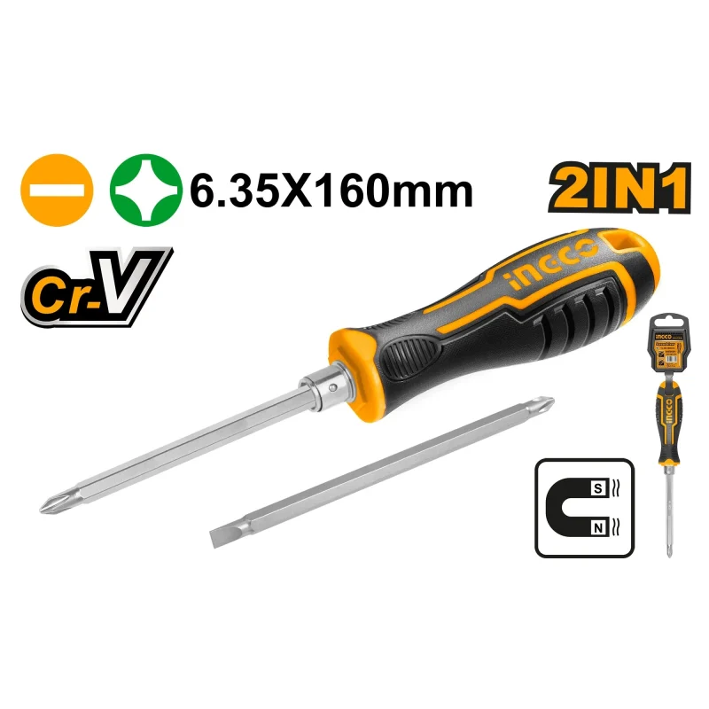 ingco 2 in 1 screwdriver set akisd0201