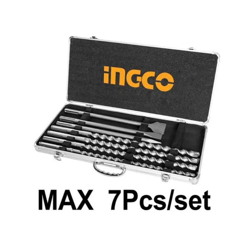 ingco akd5075 sds max hammer drill bit chisel set