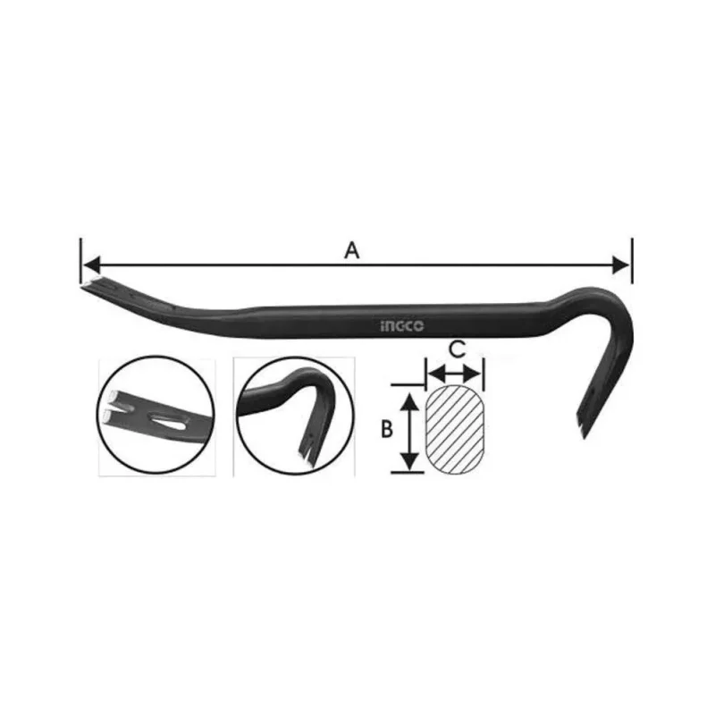 ingco hwba01242 wrecking bar high quality tool for demolition