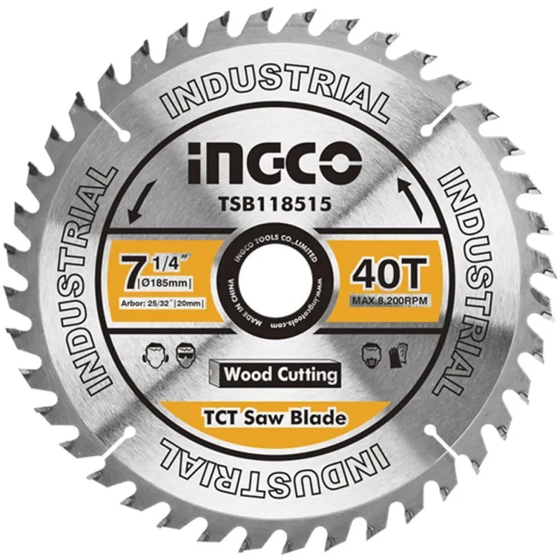 ingco tct saw blade tsb118515 high performance cutting