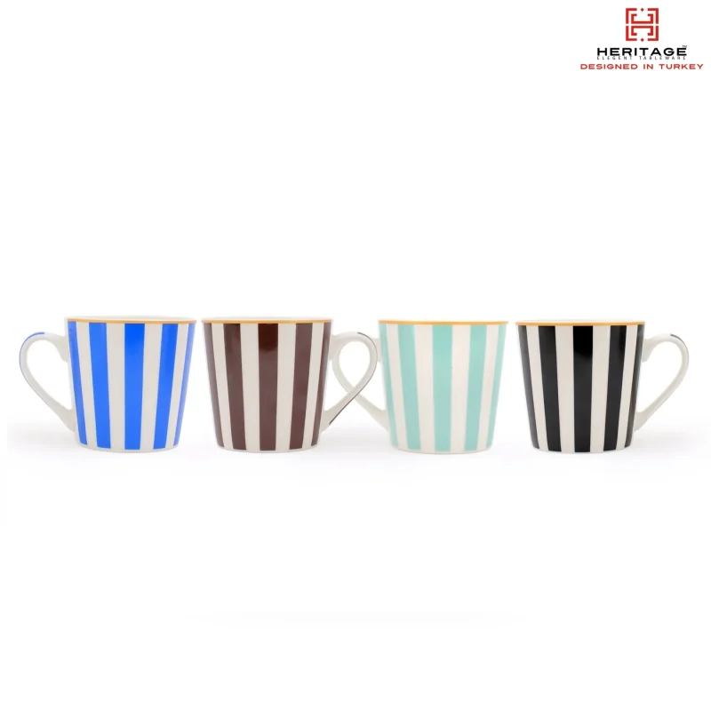 milano heritage mug set 6 pieces durable ceramic mugs