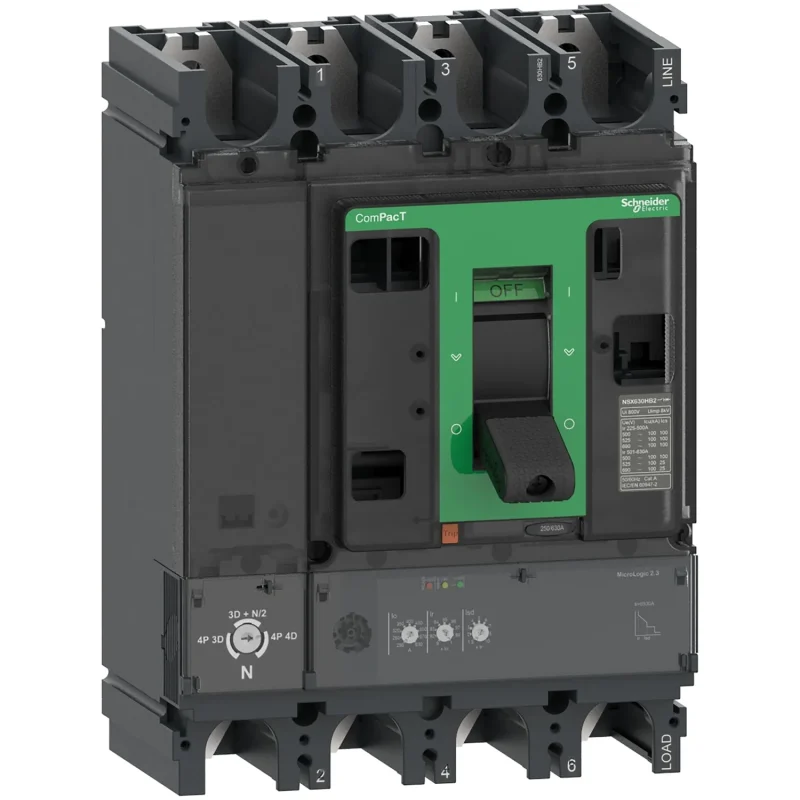 schneider nsx630n 4 pole 50 ka molded case circuit breaker