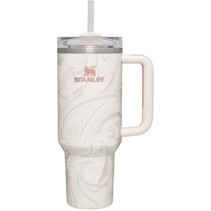 stanley rose quartz swirl quencher tumbler 40oz