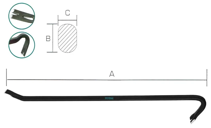 tht431362 heavy duty wrecking bar high quality tool for professionals