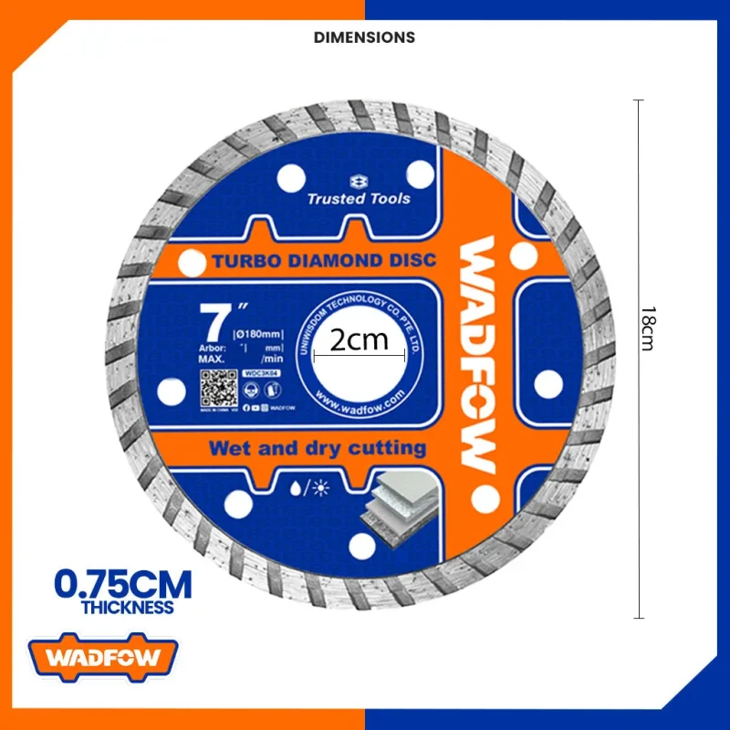 wadfow wdc3k04 turbo diamond disc high performance cutting tool